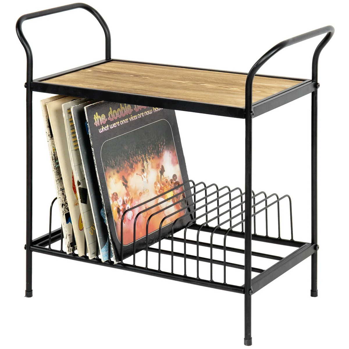 Modern Heavy Duty Vinyl Record Player Turntable Storage Rack Stand Reliable
