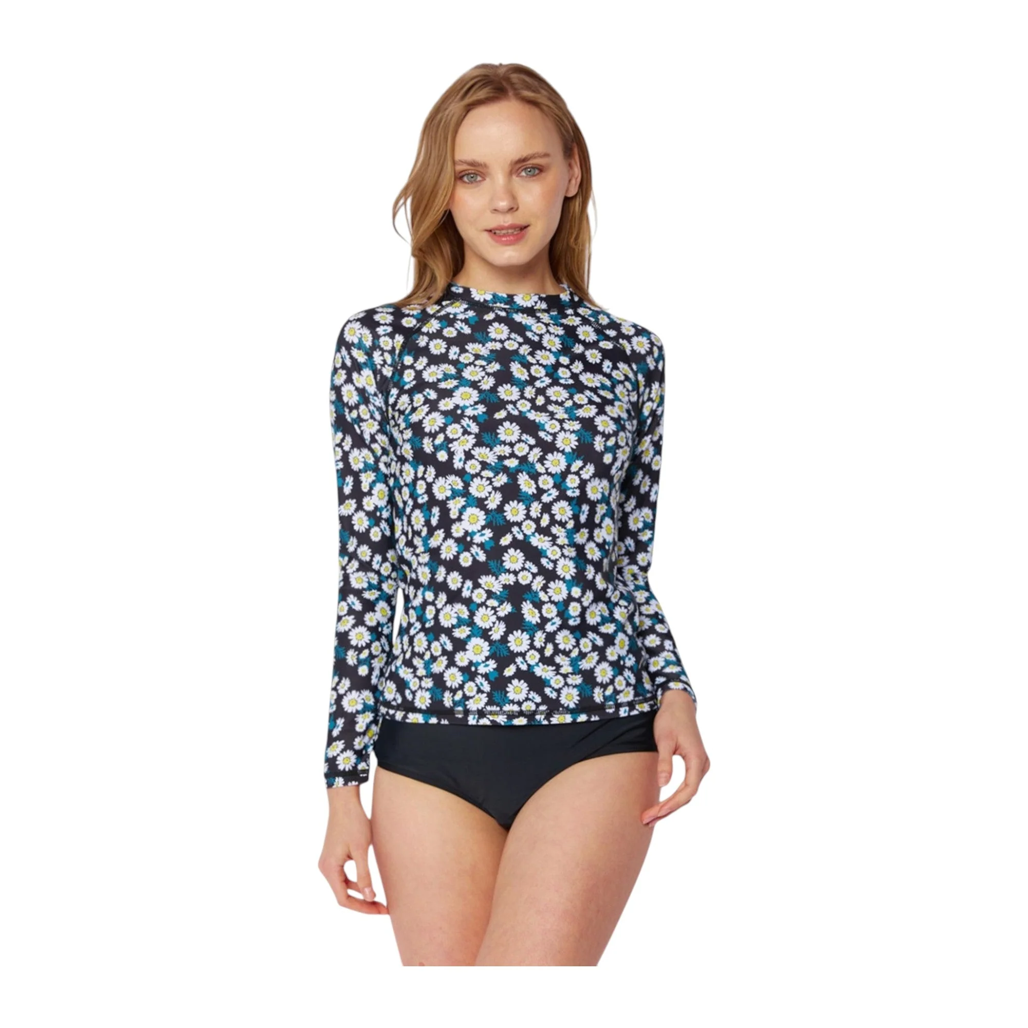 Fast Marina West R5704 Daisy Black Rash Guard Swimsuit Set Original Design