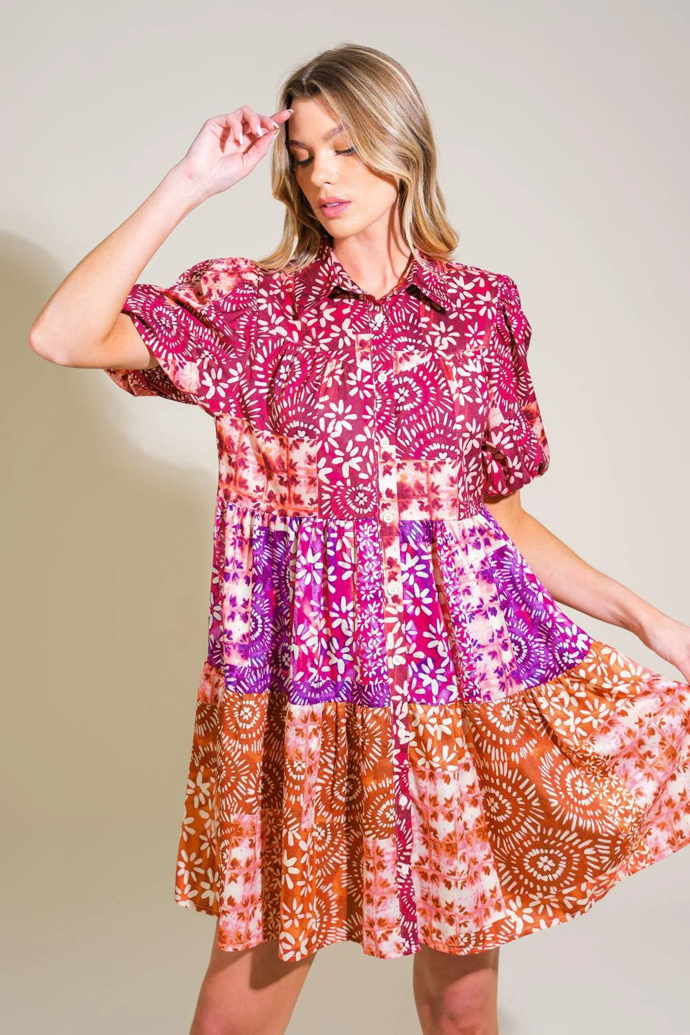 Durable Keep it Interesting Woven Mini Dress Official