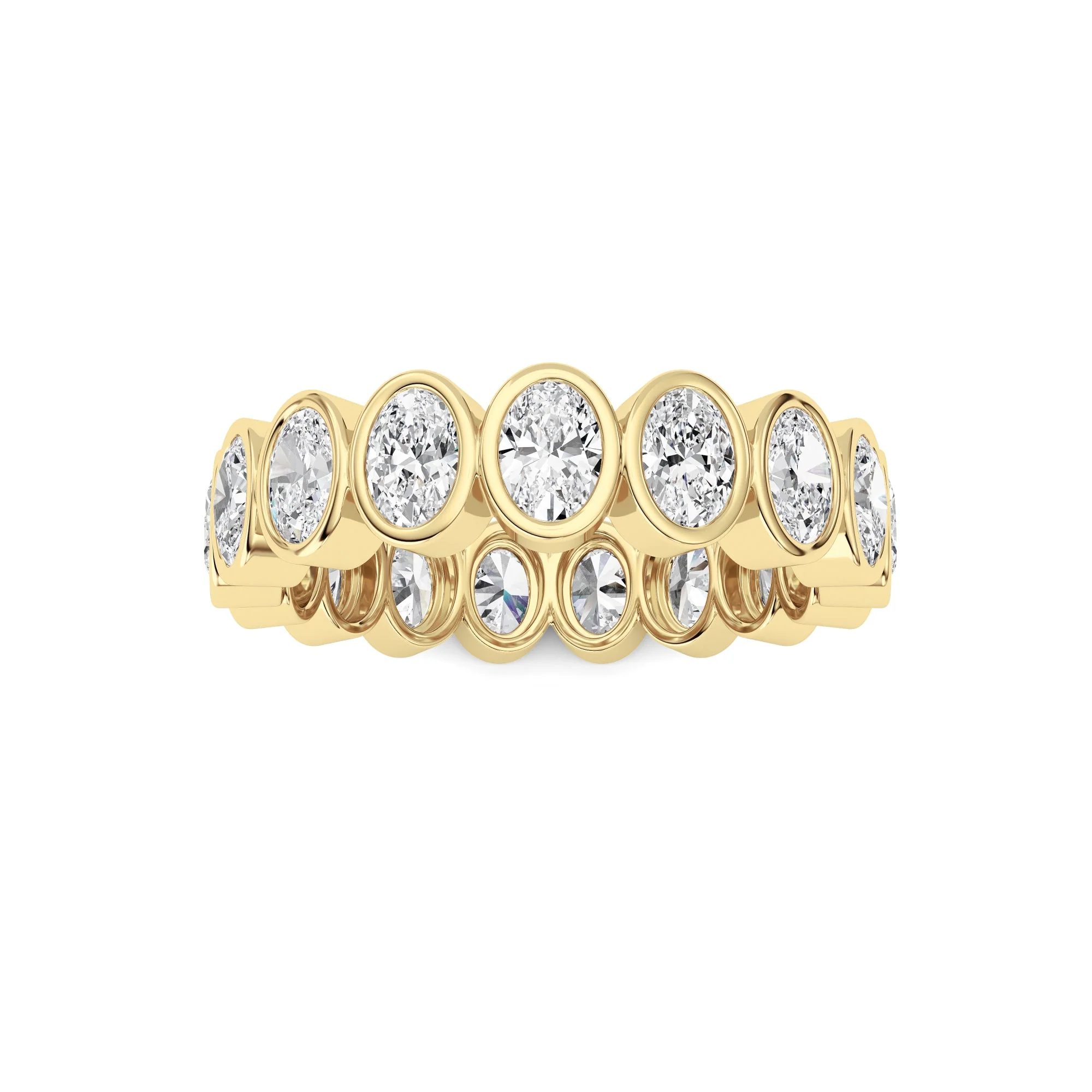 Consistent 2.5Cttw Oval Shaped Lab Grown Diamond F Eternity Band Ring in 14K Gold Recyclable