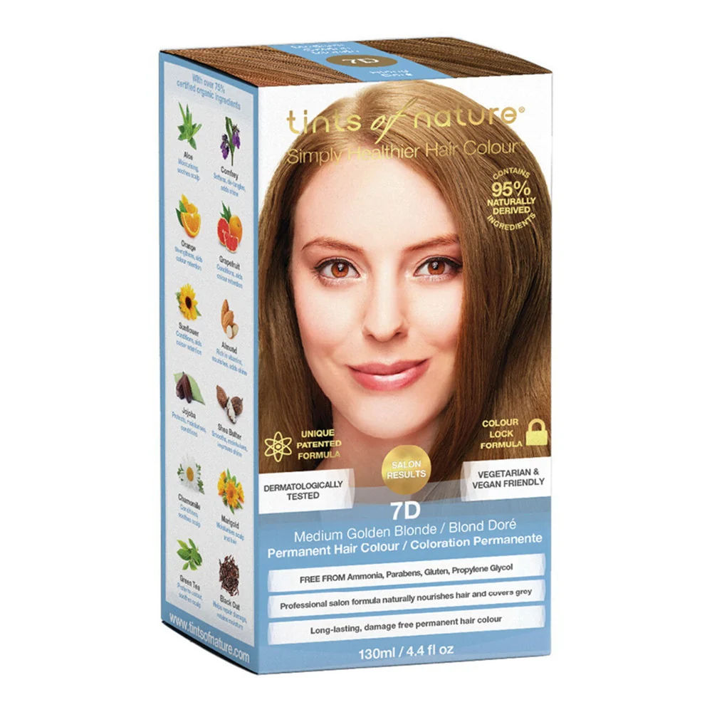 First-Class Tints of Nature 7D Golden Blonde Permanent Hair Colour 4.4 Oz Flexible