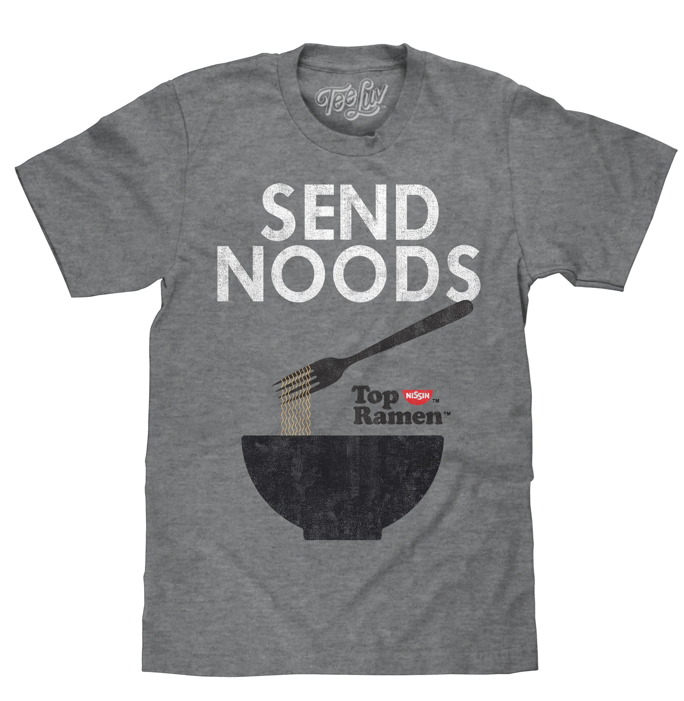 Original Design Top Ramen Send Noods T-Shirt - Gray Authentic