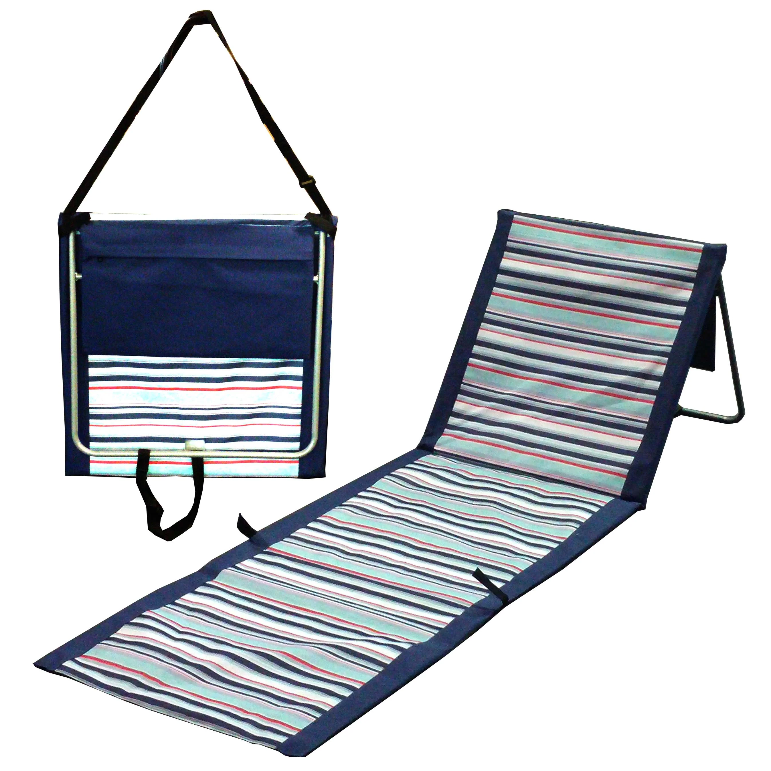 Enhanced Portable Folding Beach Mat Lounger Chair Crafted