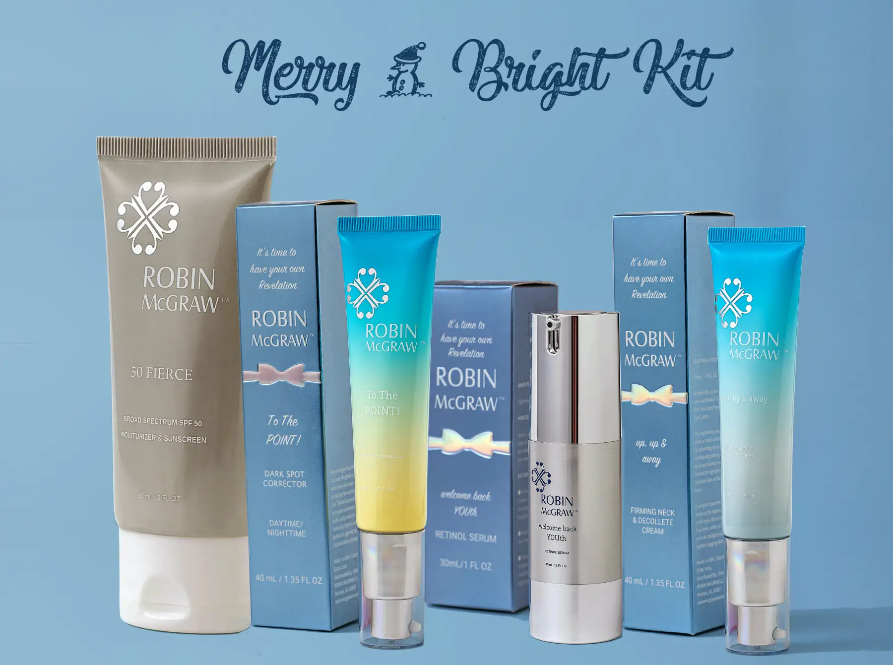 Eco-Friendly Unwrap the Essence of Beauty Robin McGraw Revelation Merry Bright Christmas Gift Box Set Versatile