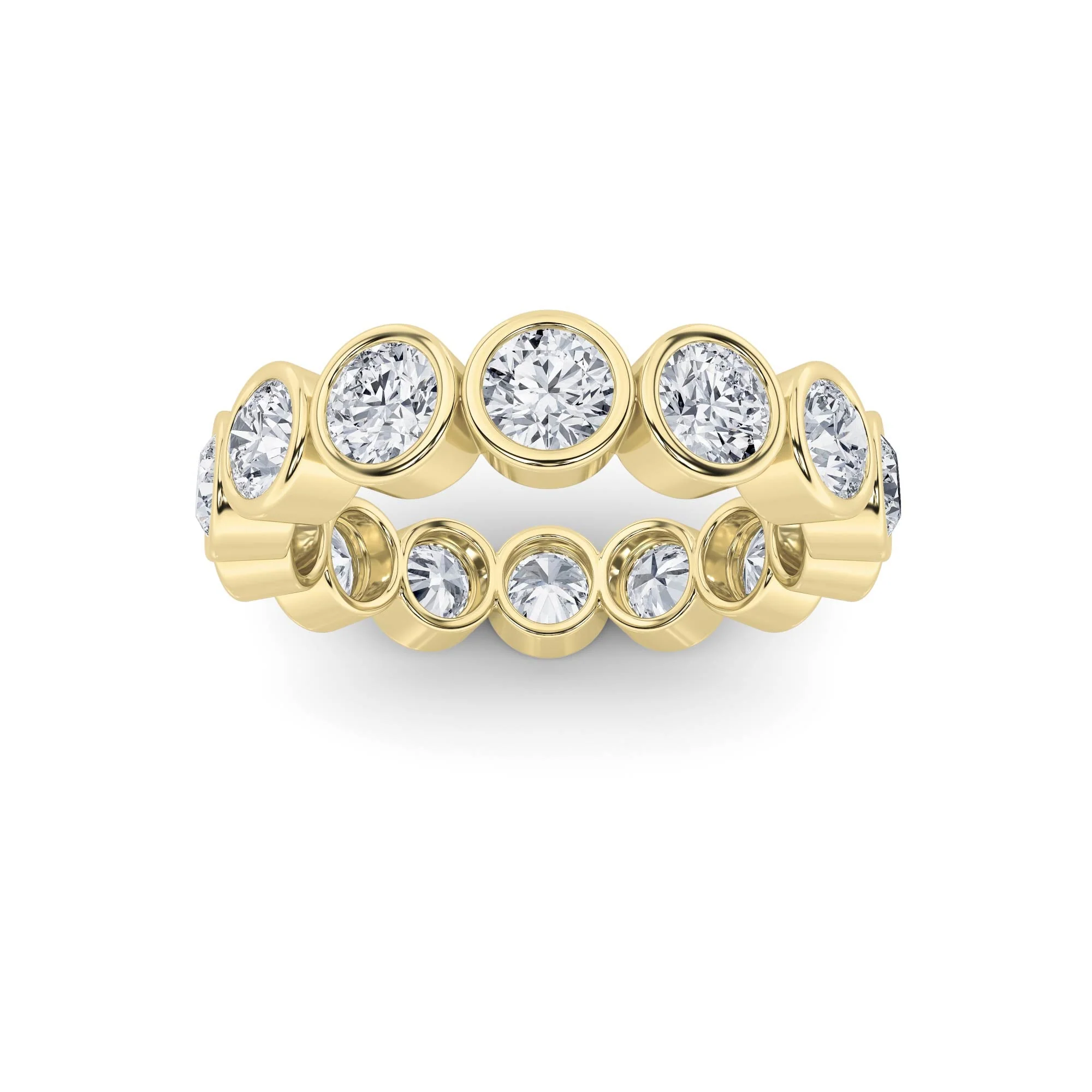 Elegant 3.5Cttw Round Shaped Lab Grown Diamond F Eternity Band Ring in 14K Gold Dependable