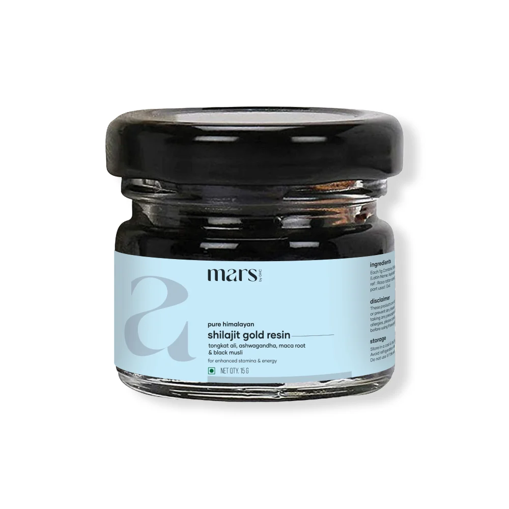 Versatile Mars Pure Himalayan Shilajit Gold Resin Powered with Ashwagandha Maca Root Black Musli Soft
