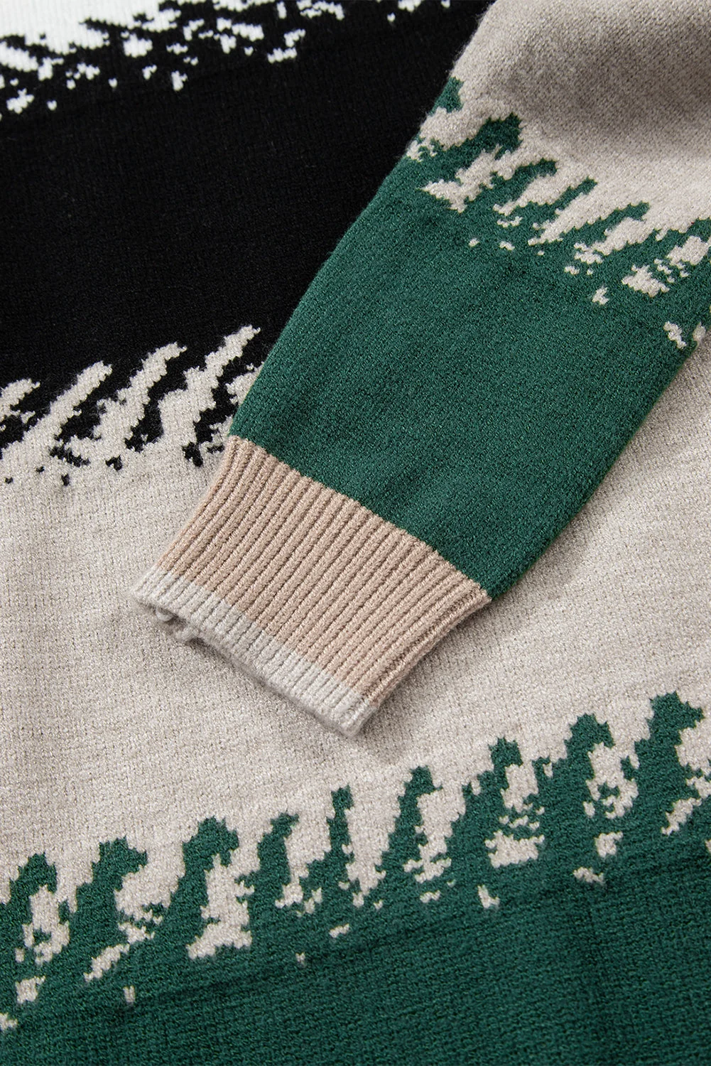 Minimalist Threaded Pear Sophia Pattern Drop Shoulder Sweater Solid