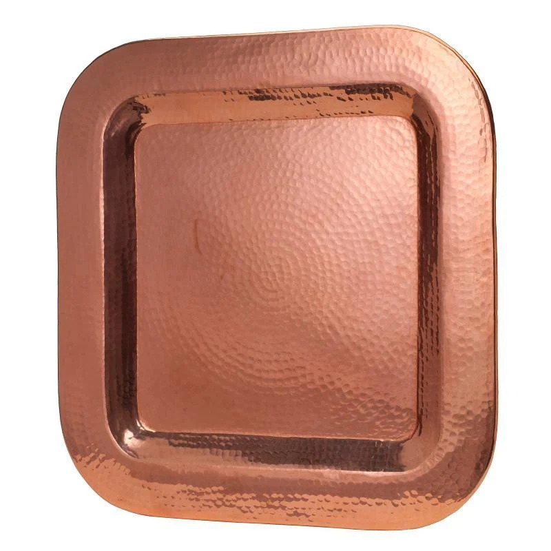 Exclusive Copper Thessaly Square Platter Detailed