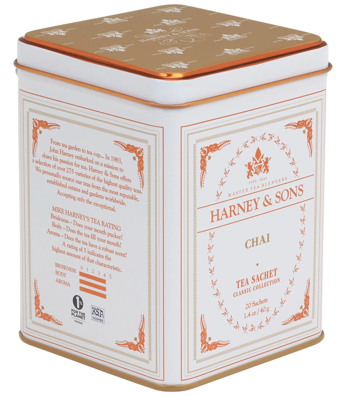 Easy-to-Use Chai Classic Tin of 20 Sachets Elegant