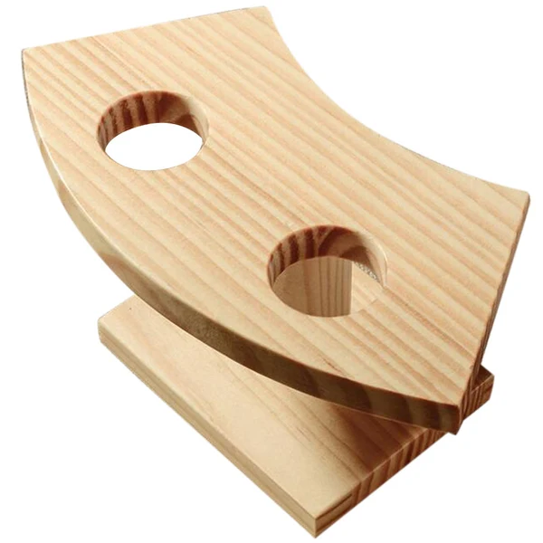 Traditional Maxbell Natural Wooden Food Cone Display Tamaki Stand Sushi Hand Roll Holder 2 Hole Comfortable