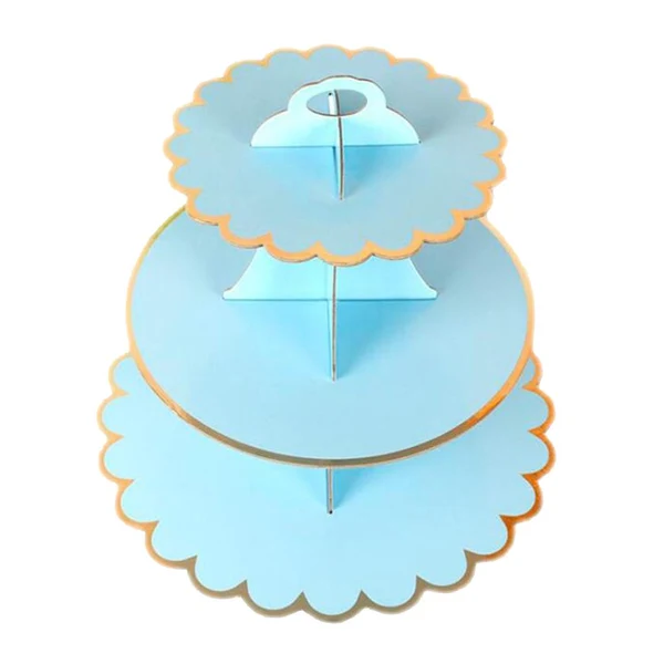Premium Maxbell Cardboard Cupcake Stand Party Wedding Dessert Pastry Cake Tower Blue Versatile
