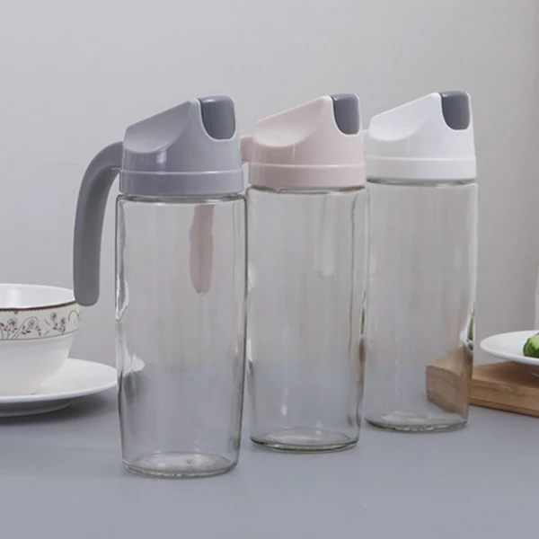 Casual Maxbell Auto Opening and Closing Oil Bottle Leak-proof Glass Oil Pot Gray-600ml Contemporary