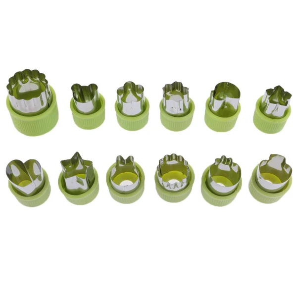 Advanced Maxbell Fruit Vegetable Cutter Mold Stainless Steel Slicer Cake Baking 12pcs Fashionable