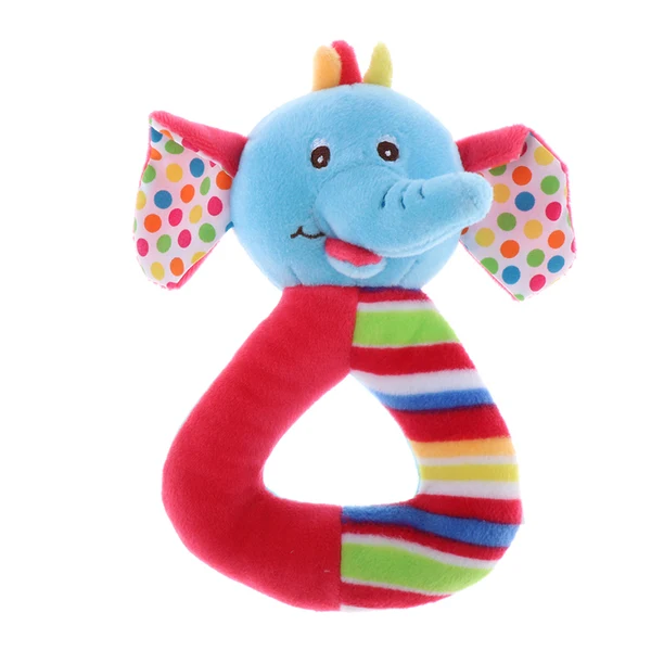Safe Maxbell Cute Baby Plush Stuffed Animal Soft Ring Rattle Developmental Toys Blue Fast