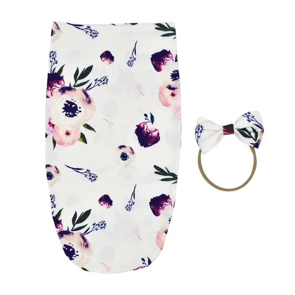 Dependable Maxbell Newborn Infant Baby Swaddle Wrap Sleeping Bag with Hairband Set Purple Sustainable