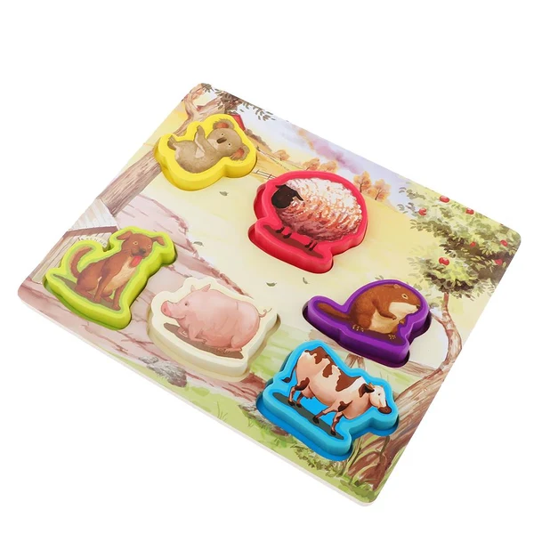 Classic Maxbell Wooden Blocks Jigsaw Puzzles Board Toys Farm Animals Preschool Educational Toys for ToddlersChildren Boys Girls Toys for Age 3 Years Old and Up Durable