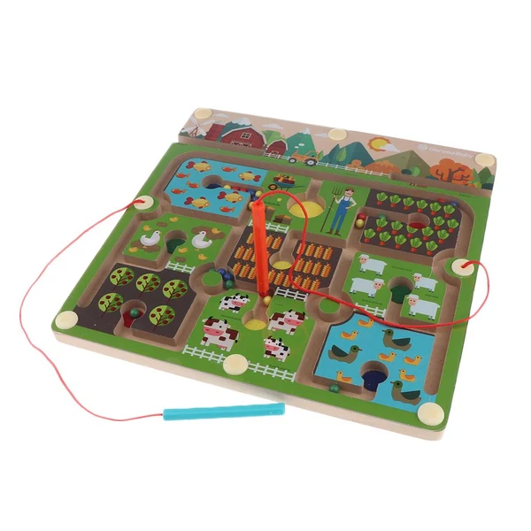 Secure Maxbell Magnetic Pen Maze Labyrinth Puzzles Board Game Educational Toys Farm Animal Exceptional