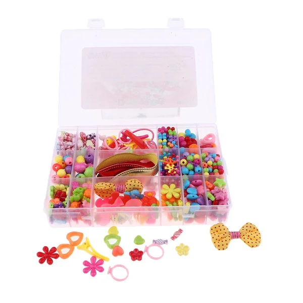 Environmentally Friendly Maxbell 500 Pieces Colorful Acrylic Craft Beads Kit for Kids Girl Jewelry DIY Making Trendy