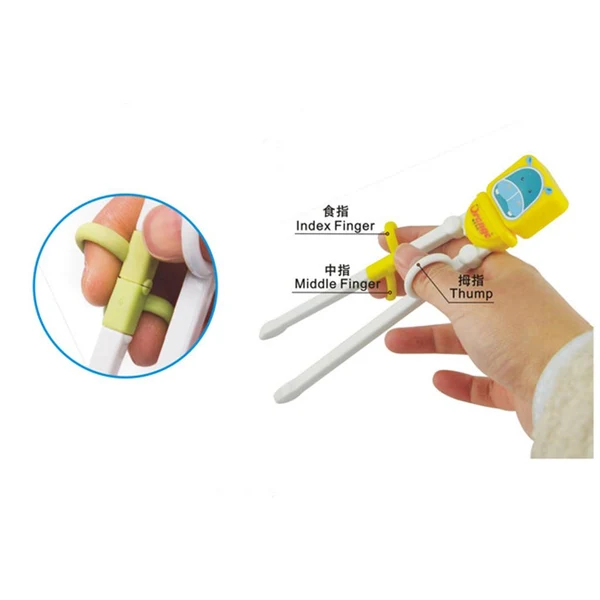 Practical Maxbell 1 pair Training Chopsticks for Baby Kids Learning Tableware Pink Kitten Solid