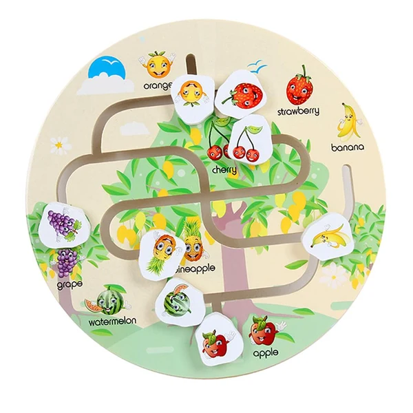 Fast Maxbell Wooden track walking maze puzzle toy Fruits Trendy