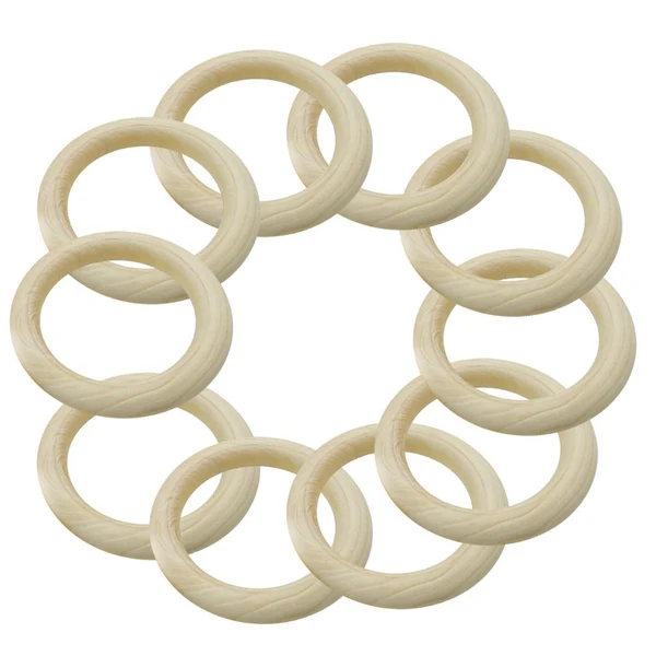 Detailed Maxbell DIY Baby Wooden Teething Rings Necklace Bracelet DIY Crafts 35mm 20pcs Luxury