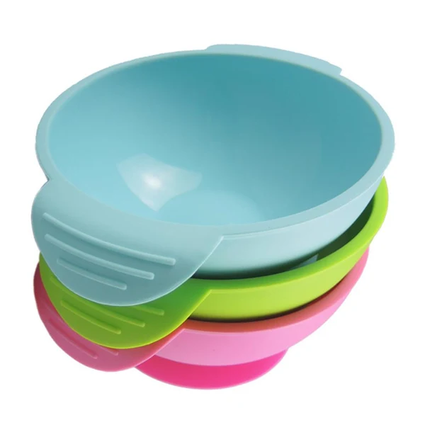 Casual Maxbell Solid Color Mini Food-Grade Silicone Baby Bowls With Suction Cup Bases Green Dependable