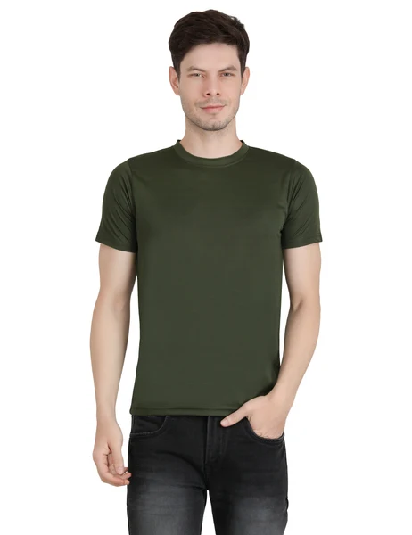 Expertly Made Maxbell Solid Men Round Neck Green T Shirt Easy-to-Use