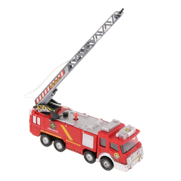 Effective Maxbell Electric Fire Truck Toy with Lights and Sirens Sounds Extending Ladder and Water Pump Hose to Shoot Water Bump and Go Action Smooth