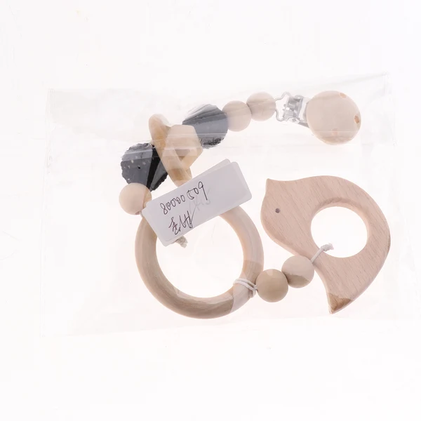 Durable Maxbell Baby Wooden Pacifier Clip Holder Nature Teething Chewable Infant ToyStyle 2 Consistent
