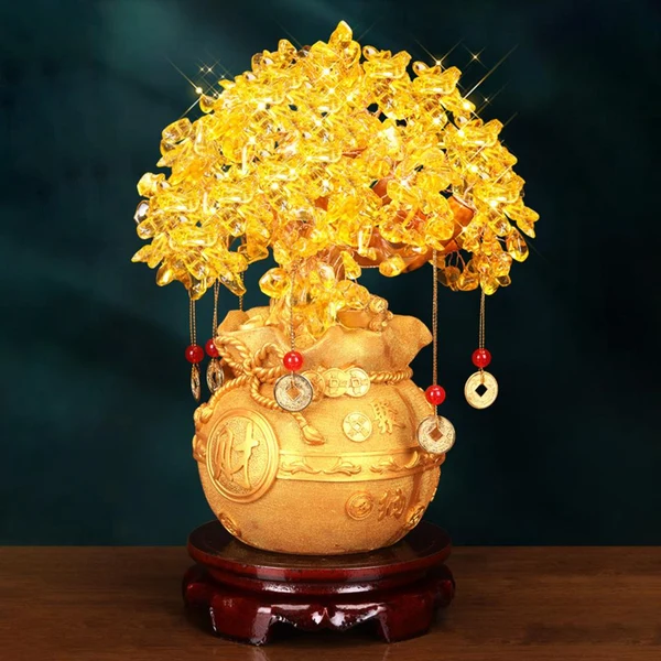 Sophisticated Maxbell Feng Shui Money Tree Wealth Luck Ornaments for Home Office Small Specialty