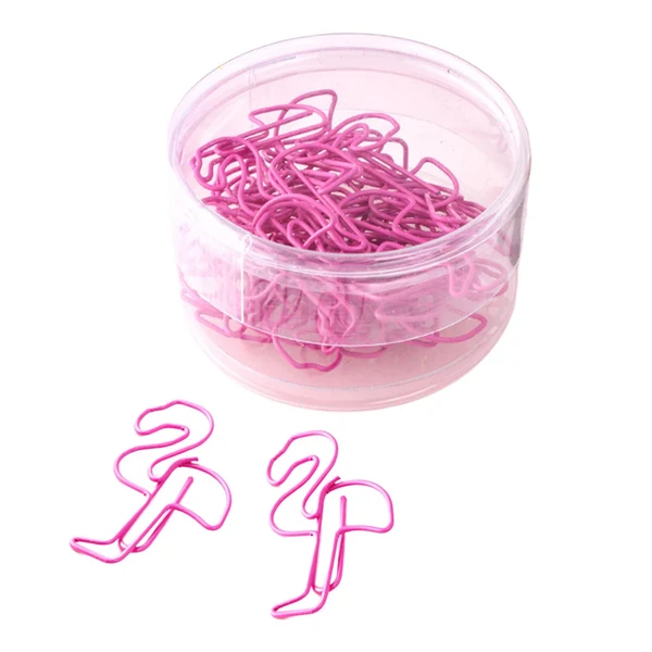 Expertly Made Maxbell 24Pcs Paperclip Flamingo with Storage Box Clip Metal for Office Wedding Girl Pink Selected