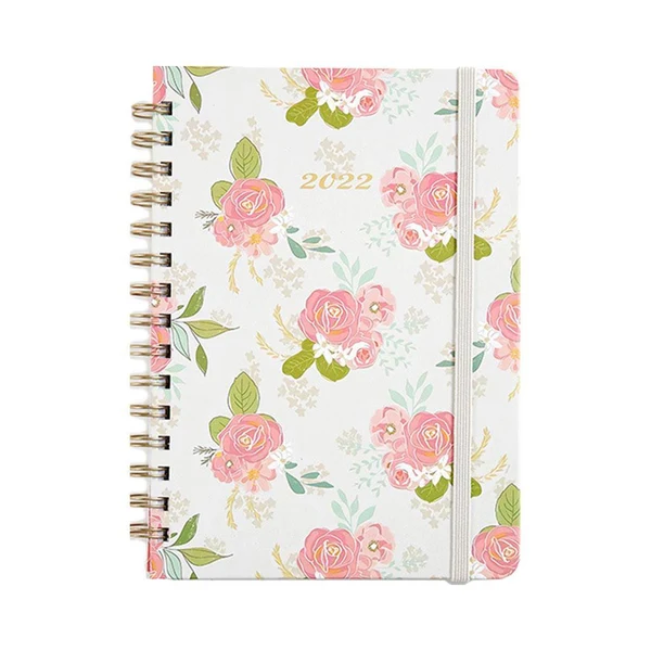 Advanced Maxbell 2022-2023 Planner Bloom Spiral Daily Planners for Passion Goal Organizer pink roses Fine Crafted