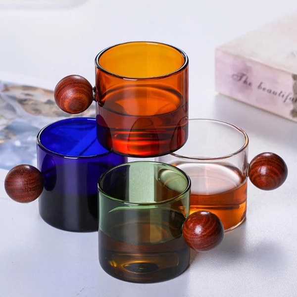 Fine Crafted Maxbell Glass Cup Heat Resistant Liquor Glass Juice Coffee Tea Mug Cafe Blue High-Grade