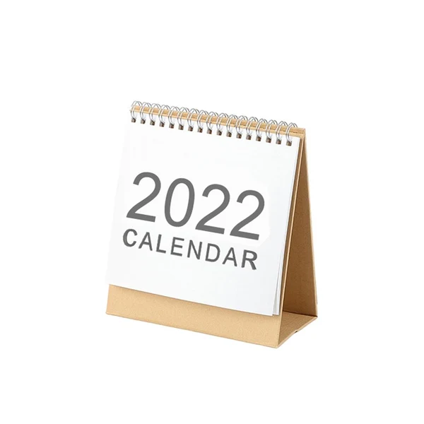 Efficient Maxbell 2022 Desk Calendar Coil Wirebound Yearly Simple Design for Desktop Home 16.5x15.1cm Fine Crafted