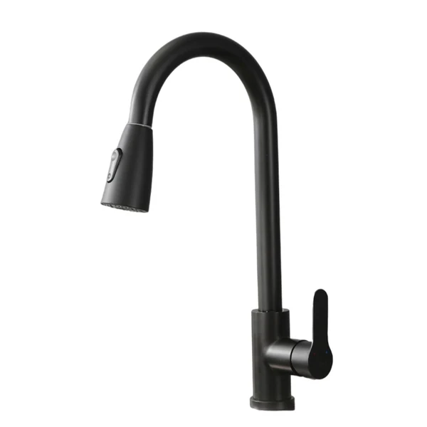 Elite Maxbell Stainless Steel Kitchen Faucet Two Function Single Hole Pull Out Spout Black High-Grade