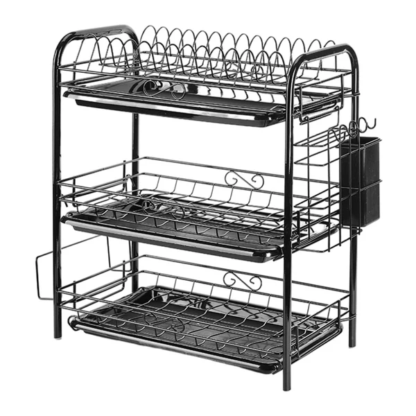 Premium Material Maxbell Multi-Functional Dish Drying Rack Tableware Organizer Kitchen Supplies 3 Tier Comfortable