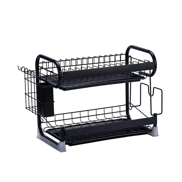 Safe Maxbell 2 Tier with Utensil Knife Cutting Board Holder Dish Drying Rack for Kitchen Verified