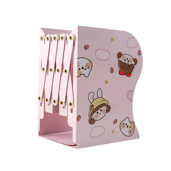 Exclusive Maxbell Retractable Bookend Desktop Book Holder Organizer Stand for Office L Pink Versatile