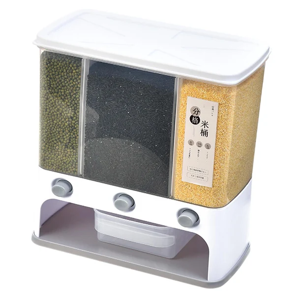 Versatile Maxbell 11 lbs Rice Dispenser Box Household Kitchen Organization for Household gray Innovative