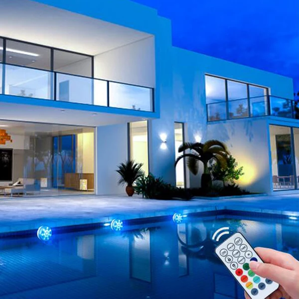 High-Grade Maxbell Submersible LED RGB Lights Decoration 21 Key for Home Decor Lighting Pond 2 Lights 1 RF Remote Certified