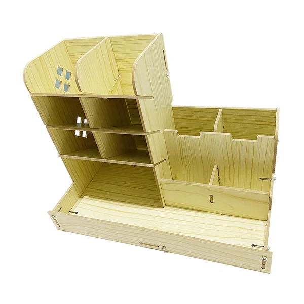Traditional Maxbell Wooden Pen Organizer Multi-Functional Modern Pen Holder Box for Home Student White maple Comfortable