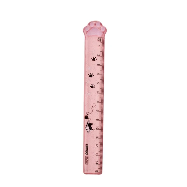 Responsible Maxbell Cute Student Ruler Cat Paw-shaped Measuring Scale Clear Scale Accessories Pink Selected