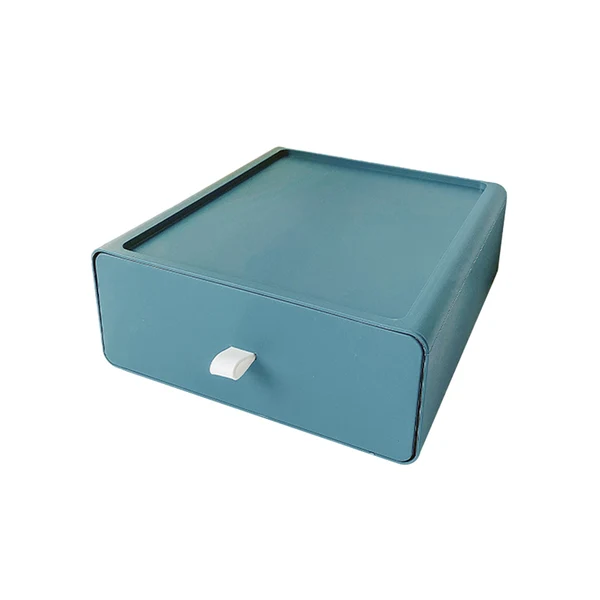 Premium Maxbell Drawer Desktop Storage Box Home Cosmetic Jewelry Desktop Organizer Container Blue Efficient