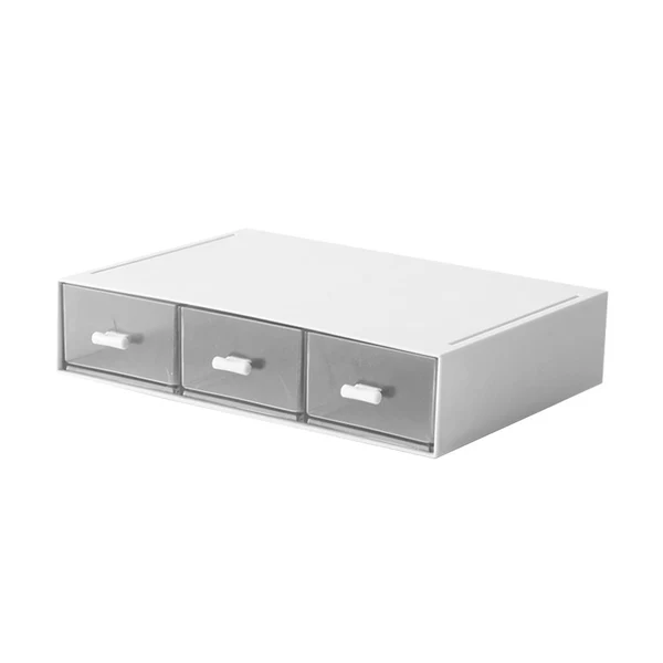 Premium Maxbell Desktop Drawer Storage Box Bathroom Supplies Organizer White 3 Grid Fashionable