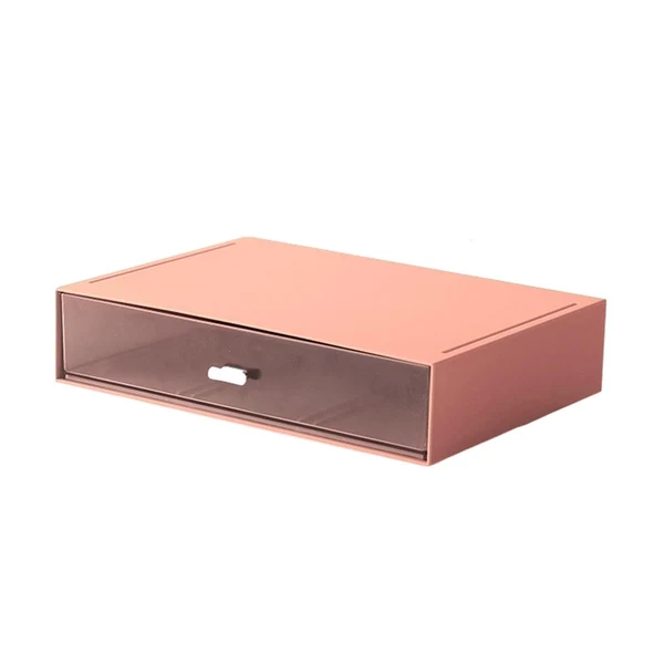 Sophisticated Maxbell Desktop Drawer Storage Box Bathroom Supplies Organizer Coral Pink 1 Grid Trendy