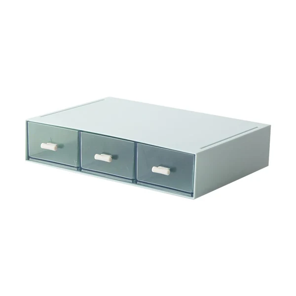 Carefully Designed Maxbell Desktop Drawer Storage Box Bathroom Supplies Organizer Blue 3 Grid Practical