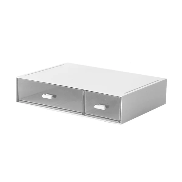 Refined Maxbell Desktop Drawer Storage Box Bathroom Supplies Organizer White 2 Grid Innovative