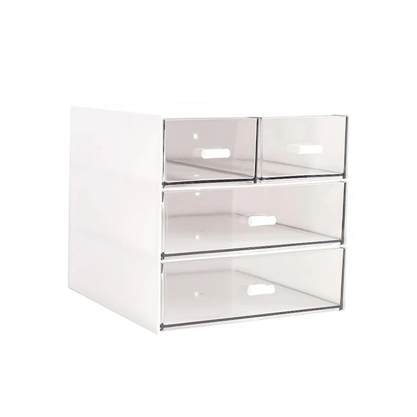 First-Class Maxbell Drawer Storage Box ABS Plastic Gadget Storage Box for Stationery Storage White Four Grids Practical