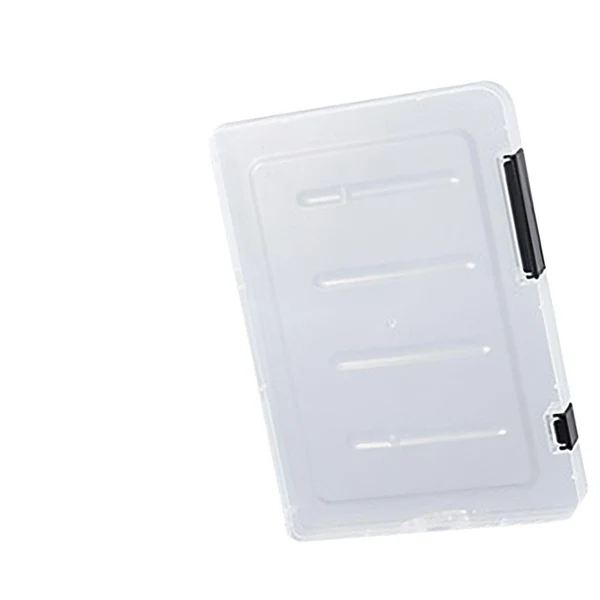 Next-Generation Maxbell Transparent Portable File Case Double-buckle with Handle Box Containers A5 Thin Black Optimized