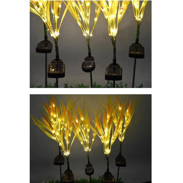 Durable Maxbell Solar Garden Stake Lights Decors Solar Flash Landscape LED Wheat Decorative Green